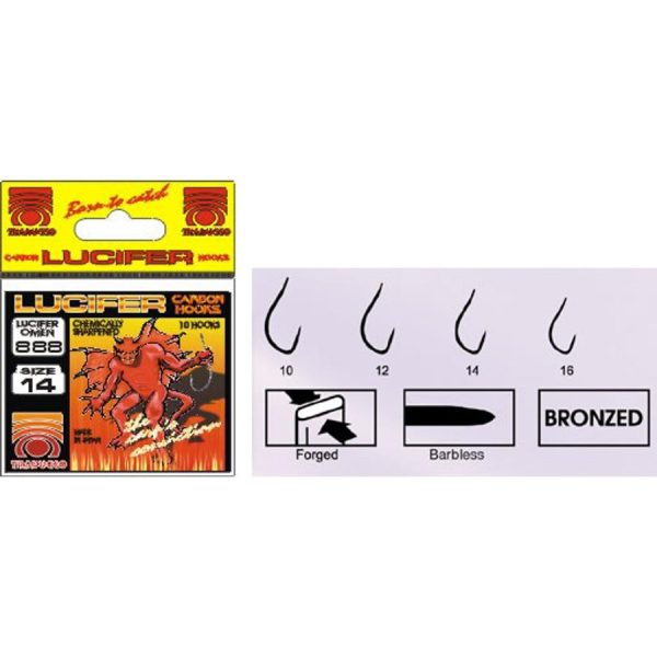 Trabucco Lucifer 777 Bronze 16 Plättchen, Widerhakenloser Haken 10Stk