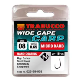   Trabucco Wide Gape Carp 16 Haken mit Platte, mit Widerhaken 15 Stk.