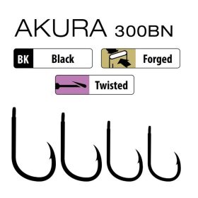   Trabucco Akura 300 BN 02 Haken mit Plättchen und Widerhaken 10 Stück