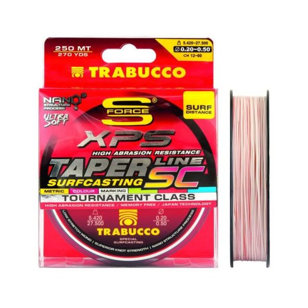 Trabucco Taper Line SC Surfcasting 250m 0,45-0,18mm Monofil Hauptschnur