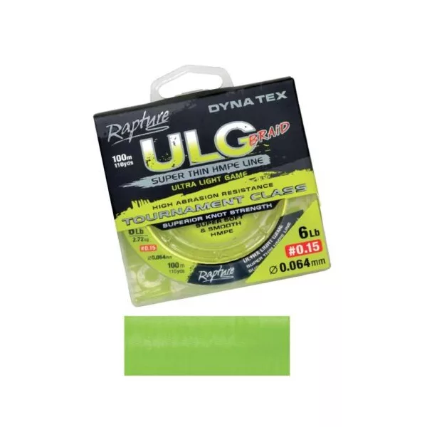 Rapture Dyna-Tex ULG lime 100m 0,072mm Geflochtene Hauptschnur