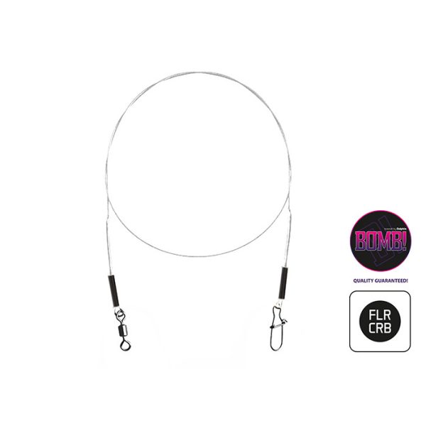 Delphin Fluorocarbon Vorfach BOMB! mit Wirbel und Karabiner Fluorocarbon 15cm