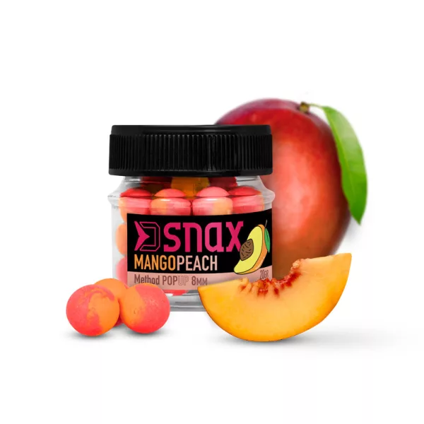 Köderung, Fütterung - Hakenköder - Delphin D SNAX POP Köder 8mm Mango-Pfirsich Pop Up Feeder Köder
