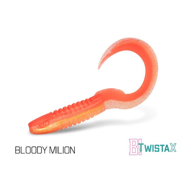 Delphin TwistaX Eeltail UVs - Bloody Milion 6cm Kunststoffköder 5 Stk.