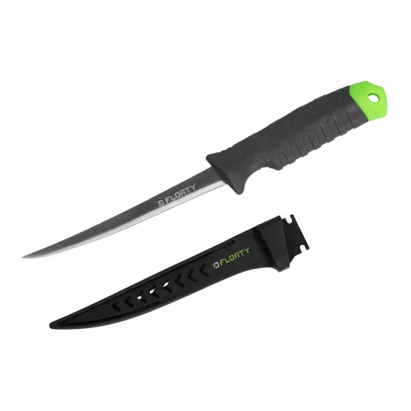 Delphin Floaty Filetiermesser mit Schutzhülle, Klinge 15cm