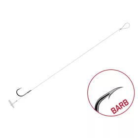   Delphin FLR Quickstop 8cm 0,22mm Größe 10 vorgebundener Haken mit Widerhaken 6 Stück