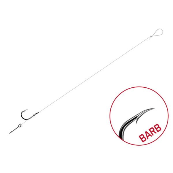 Delphin FLR Sting 12cm 0,22mm Größe 12 mit Öhr, vorgebundener Haken mit Widerhaken und Bait Spike 6 Stück