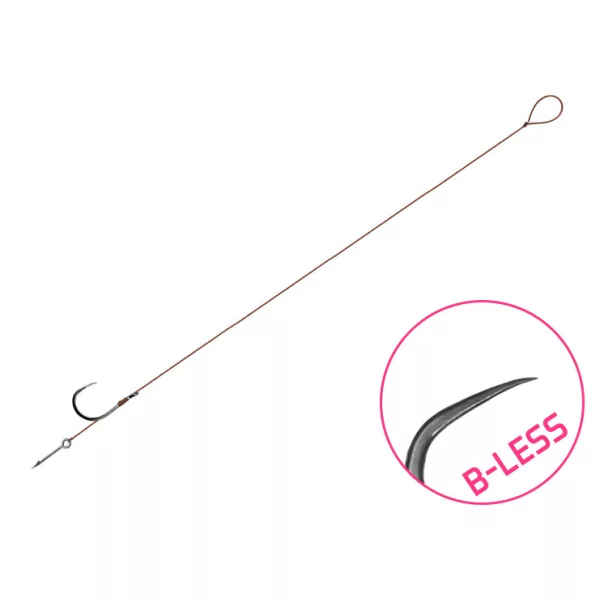 Delphin Proxi Sting 8cm 0,10mm Größe 10 mit Öhr, ohne Widerhaken vorgebundener Haken mit Ködernadel 6 St.