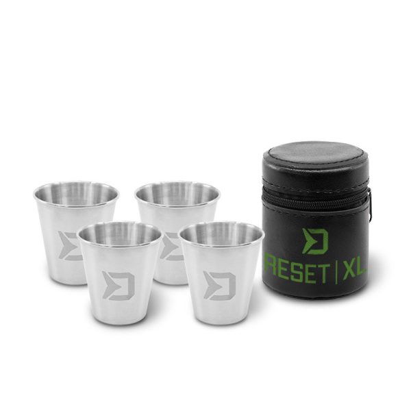 Delphin RESET XL 4in1 4x70ml Edelstahl Schnapsglas-Set