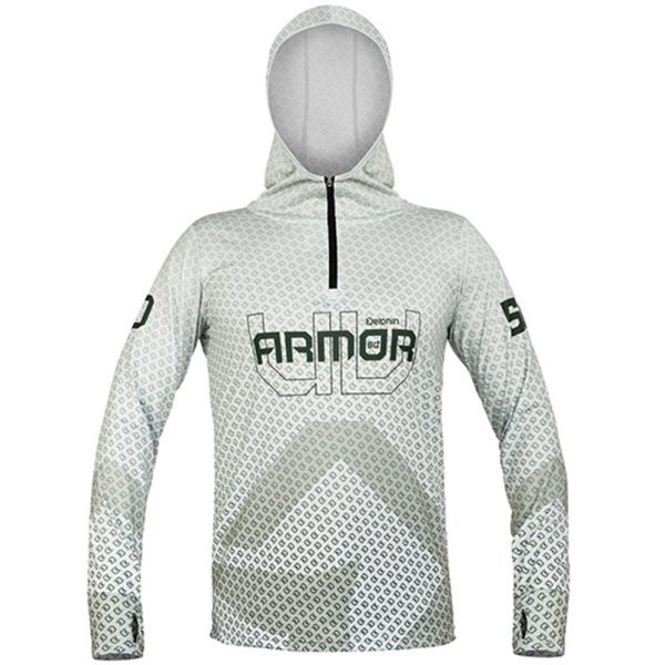 Delphin UV Armor 50+ Olive Kapuzen-Langarmshirt 2XL