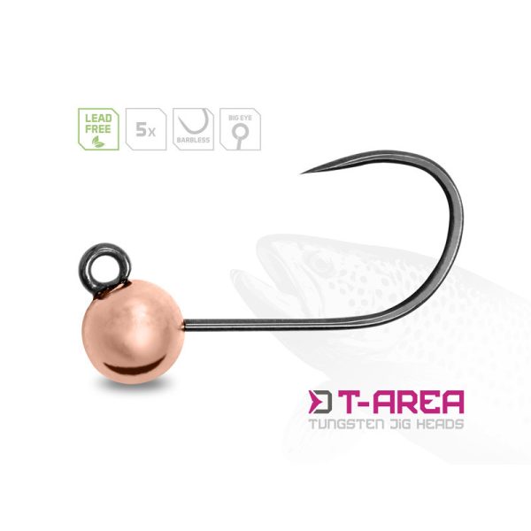 Delphin T-Area BL Tungsten Jig 4mm 0,6gr 6 Kupfer Micro Jig Kopf 5 Stk.