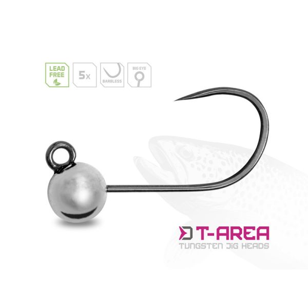 Delphin T-Area BL Tungsten Jig 4mm 0,6gr 6 Silberner Micro-Jigkopf 5 Stück