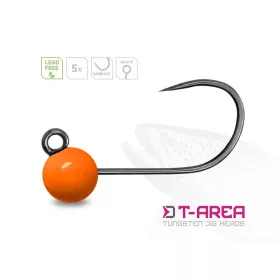   Delphin T-Area BL Tungsten Jig 4mm 0,6gr 6 Fluo Orange Micro Jig Kopf 5Stk