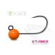 Delphin T-Area BL Tungsten Jig 4mm 0,6gr 6 Fluo Orange Micro Jig Kopf 5Stk