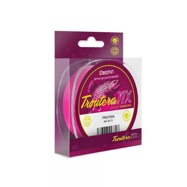 Delphin Troutera NX Rosa 0,045mm Geflochtene Hauptschnur 135m