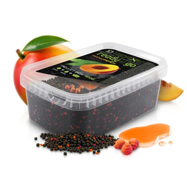 Delphin Reaxe Ready&Go Mango-Pfirsich Pellet Box 400gr + 120ml Booster und 10mm Wafters