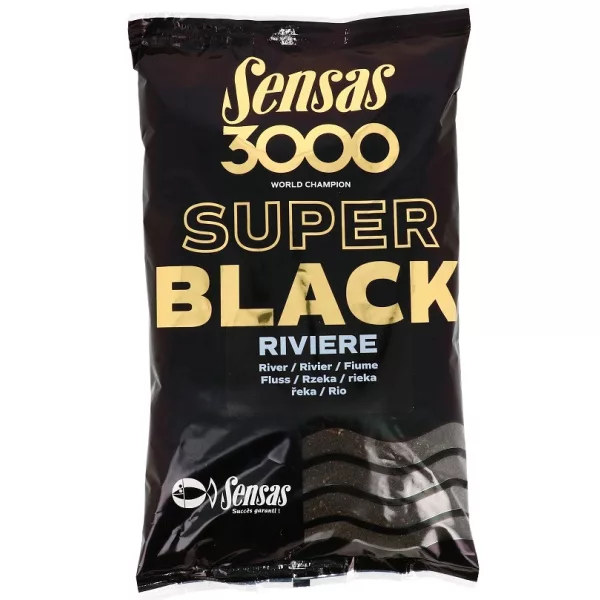 Sensas 3000 Super Schwarz Fluss Futter 1kg