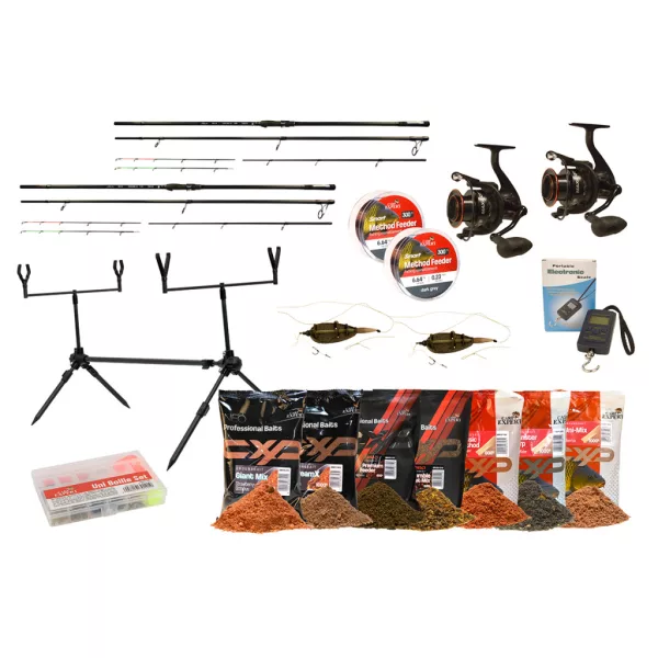 Carp Expert MAX2 360 Doppel-Feeder-Set mit Rodpod und Ködern