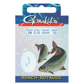   Gamakatsu Roach vorgebunden Silber 20 10Stück/Pack Plättchenhaken mit Widerhaken Boilie-Haken