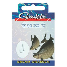   Gamakatsu Bream vorgebunden Silber 10 10Stk/Packung Plättchenhaken Widerhaken Boiliehaken
