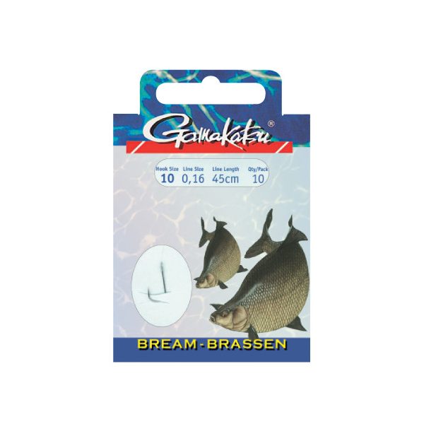 Gamakatsu Bream vorgebunden Silber 14 10Stk/Packung Plättchenhaken Widerhaken Boiliehaken