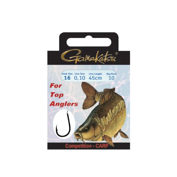 Gamakatsu Vorgebunden BKS Bronze 14 10 Stk./Packung Ohne Öhr Mit Widerhaken Karpfenhaken