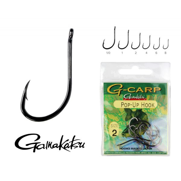 Gamakatsu G-Carp pop-up Schwarz 1 10 Stk./Packung Mit Öhr Mit Widerhaken Karpfenhaken