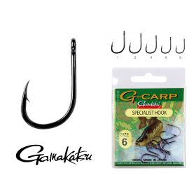   Gamakatsu G-Carp Specialist Schwarz 1/0 10 Stk./Packung Geöhrt Mit Widerhaken Feederhaken
