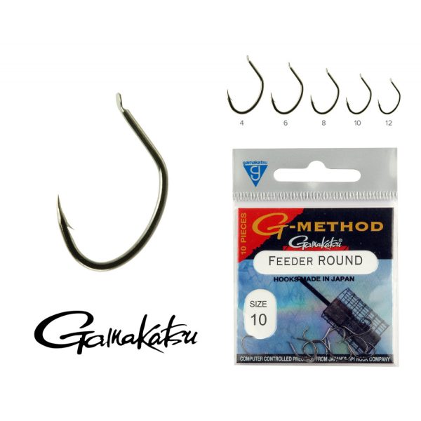 Gamakatsu G-Carp Super Snag Schwarz 6 10Stk./Packung Öhrhaken mit Widerhaken Feederhaken