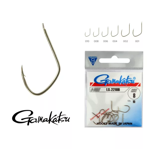 Gamakatsu LS-2210B/004 Bronze 4 10 Stück/Packung Feederhaken mit Plättchen und Widerhaken.