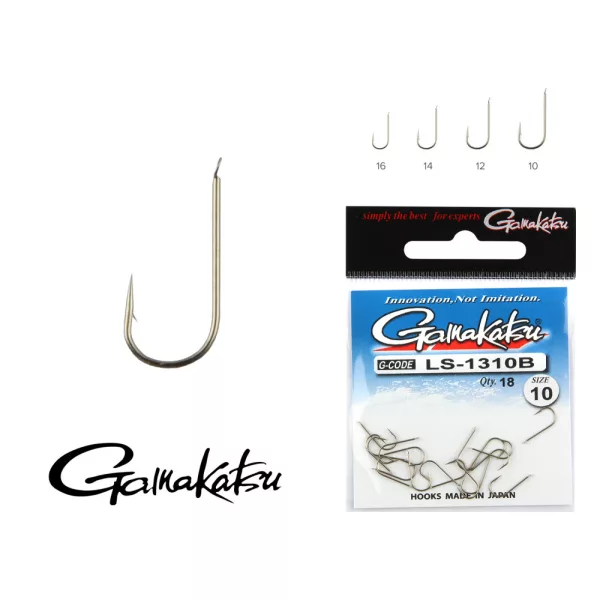 Gamakatsu LS-1050N/018 N/L Silber 18 17Stück/Packung Feederhaken mit Plättchen und Widerhaken