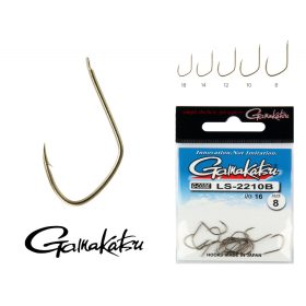   Gamakatsu LS-2210B/012 N/L Bronze 12 17 Stk./Packung Feederhaken mit Plättchen und Widerhaken