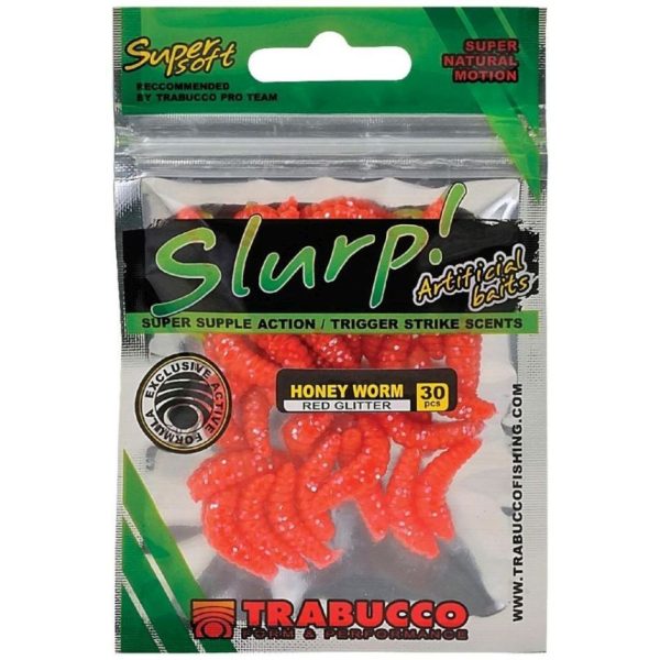 Trabucco Slurp Bait Honey Worm XL Re Künstliche Bienenlarve 25 Stück