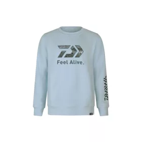 Daiwa D-VEC Rundhals Forellen Hellblau Pullover L