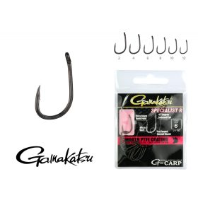   Gamakatsu G-Carp Spezialist R Schwarz 4 10Stk./Packung Öhrhaken mit Widerhaken Feederhaken