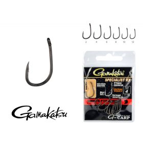  Gamakatsu G-Carp Specialist RX Schwarz 8 10 Stk./Packung Mit Öhr Mit Mikro-Widerhaken Karpfenhaken