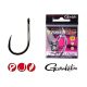 Gamakatsu Power Carp Ring Eye BB Schwarz 16 10 Stk./Packung Feederhaken mit Öhr, ohne Widerhaken