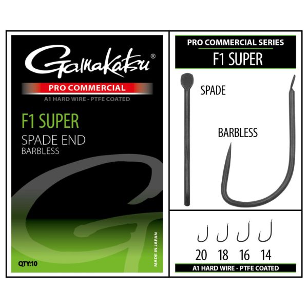Gamakatsu Coars Pro-C F1 Super Spade A1 PTFE BL Plattenhaken, widerhakenlos #18