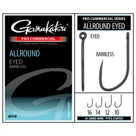   Gamakatsu Coars Pro-C Allround Eyed A1 PTFE BL Widerhakenloser Haken mit Öse #16