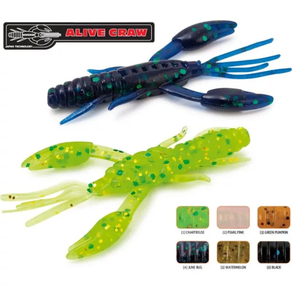 Rapture ULC Alive Craw 5cm 1,8gr Black Gummiköder 12 Stk.