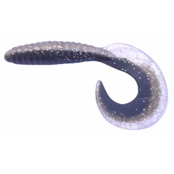 Rapture Fun Tail Grub 6,5cm Schwarz Silber Plastik Köder 10db