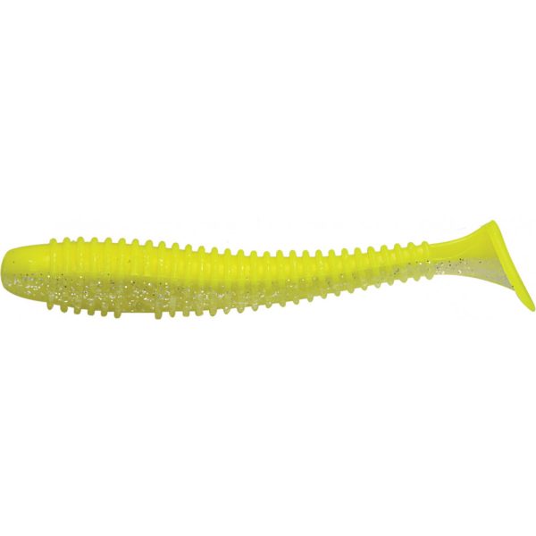 Rapture Ribbed Swing Shad 9,5cm Chartreuse Geist Gummiköder 7 Stk.