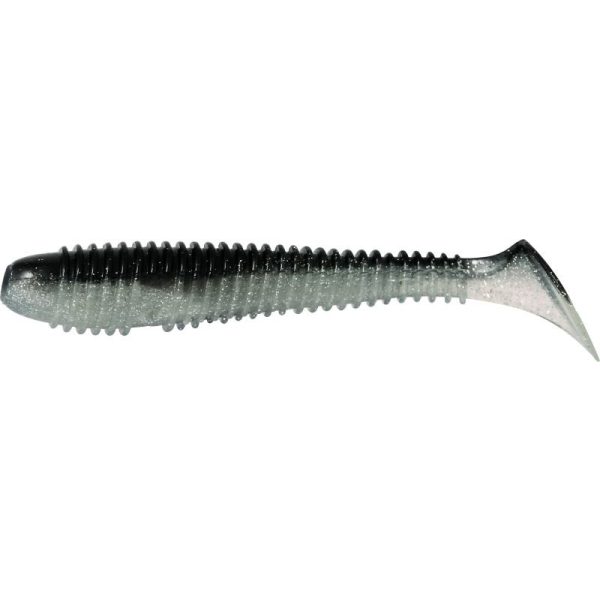Rapture Ribbed Swing Shad 4cm Black Silver Plastikköder 14 Stück