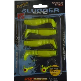   Rapture Slugger Shad Set 5,5cm Neongelb 4+2 Stk. Kunstköder Set