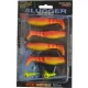 Rapture Slugger Shad Set 7,5cm Flame Yellow 4+2 Stk. Kunstköder-Set
