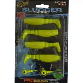   Rapture Slugger Shad Set 7,5cm Neon Yellow 4+2 Stk. Kunstköder-Set