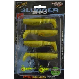   Rapture Slugger Shad Set 7,5cm Chartreuse Ghost 4+2 Stk. Kunstköder-Set