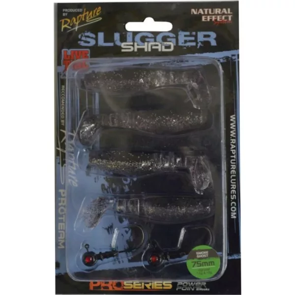 Rapture Slugger Shad Set 7,5cm Smoke Ghost 4+2 Stk. Kunstköder-Set