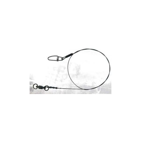 Trabucco Titanium Leader 40lb 12 Bb/Snap/Titanium Drahtvorfach mit Karabiner und Kugellagerwirbel