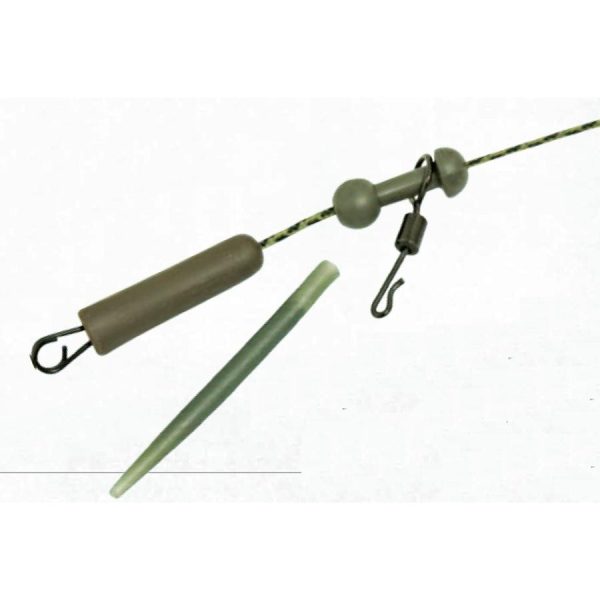 K-Karp DT Chod Rig 90cm Braunes Bleieinlage Vorfach mit Sicherheitsverschluss 2 Stk.